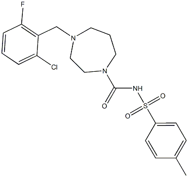 N1-{[4-(2-chloro-6-fluorobenzyl)-1,4-diazepan-1-yl]carbonyl}-4-methylbenzene-1-sulfonamide Struktur