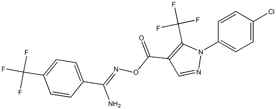 O1-{[1-(4-chlorophenyl)-5-(trifluoromethyl)-1H-pyrazol-4-yl]carbonyl}-4-(trifluoromethyl)benzene-1-carbohydroximamide Struktur