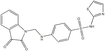 N1-(1,3-thiazol-2-yl)-4-{[(2,3-dioxo-2,3-dihydro-1H-indol-1-yl)methyl]amino}benzene-1-sulfonamide Struktur