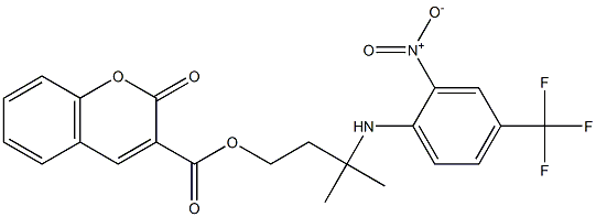 3-methyl-3-[2-nitro-4-(trifluoromethyl)anilino]butyl 2-oxo-2H-chromene-3-carboxylate Struktur