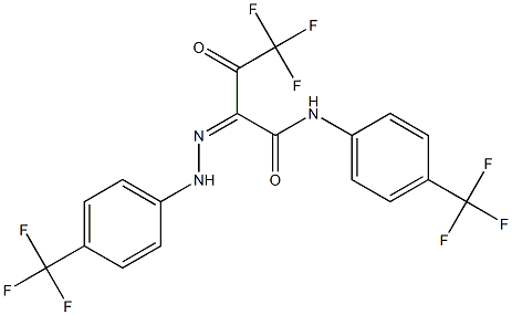 4,4,4-trifluoro-3-oxo-N-[4-(trifluoromethyl)phenyl]-2-{(Z)-2-[4-(trifluoromethyl)phenyl]hydrazono}butanamide Struktur