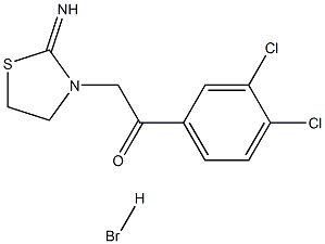 1-(3,4-dichlorophenyl)-2-(2-imino-1,3-thiazolan-3-yl)ethan-1-one hydrobromide Struktur