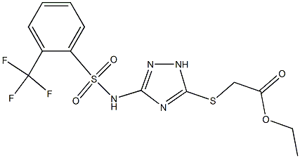 ethyl 2-{[3-({[2-(trifluoromethyl)phenyl]sulfonyl}amino)-1H-1,2,4-triazol-5-yl]sulfanyl}acetate Struktur