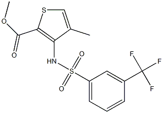 methyl 4-methyl-3-({[3-(trifluoromethyl)phenyl]sulfonyl}amino)thiophene-2-carboxylate Struktur