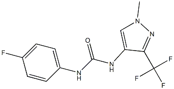 N-(4-fluorophenyl)-N'-[1-methyl-3-(trifluoromethyl)-1H-pyrazol-4-yl]urea Struktur