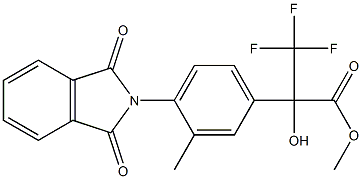 methyl 2-[4-(1,3-dioxo-2,3-dihydro-1H-isoindol-2-yl)-3-methylphenyl]-3,3,3-trifluoro-2-hydroxypropanoate Struktur