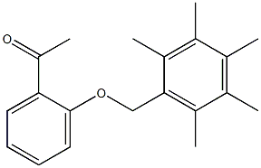 1-{2-[(2,3,4,5,6-pentamethylbenzyl)oxy]phenyl}ethan-1-one Struktur