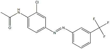 N1-(2-chloro-4-{2-[3-(trifluoromethyl)phenyl]diaz-1-enyl}phenyl)acetamide Struktur