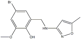 4-bromo-2-methoxy-6-{[(5-methyl-3-isoxazolyl)amino]methyl}benzenol Struktur