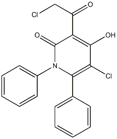 5-chloro-3-(2-chloroacetyl)-4-hydroxy-1,6-diphenyl-1,2-dihydropyridin-2-one Struktur