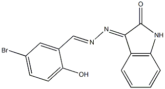 3-[2-(5-bromo-2-hydroxybenzylidene)hydrazono]indolin-2-one Struktur