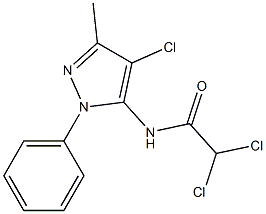 2,2-dichloro-N-(4-chloro-3-methyl-1-phenyl-1H-pyrazol-5-yl)acetamide Struktur