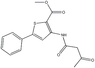 methyl 3-(acetoacetylamino)-5-phenylthiophene-2-carboxylate Struktur