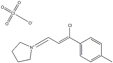 1-[3-chloro-3-(4-methylphenyl)prop-2-enylidene]tetrahydro-1H-pyrrolium perchlorate Struktur