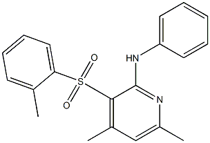 4,6-dimethyl-3-[(2-methylphenyl)sulfonyl]-N-phenyl-2-pyridinamine Struktur