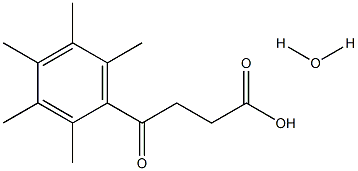 4-oxo-4-(2,3,4,5,6-pentamethylphenyl)butanoic acid hydrate Struktur