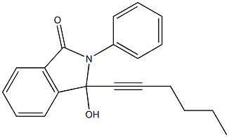 3-(1-hexynyl)-3-hydroxy-2-phenyl-1-isoindolinone Struktur