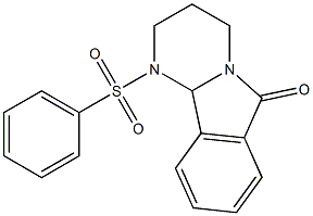 1-(phenylsulfonyl)-1,2,3,4,6,10b-hexahydropyrimido[2,1-a]isoindol-6-one Struktur