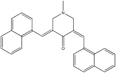 1-methyl-3,5-di(1-naphthylmethylidene)piperidin-4-one Struktur