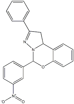 5-(3-nitrophenyl)-2-phenyl-1,10b-dihydrobenzo[e]pyrazolo[1,5-c][1,3]oxazine Struktur