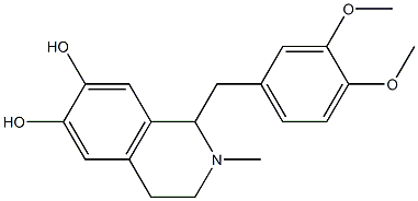 1-(3,4-dimethoxybenzyl)-2-methyl-1,2,3,4-tetrahydroisoquinoline-6,7-diol Struktur