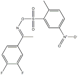 N-[1-(3,4-difluorophenyl)ethylidene]-N-{[(2-methyl-5-nitrophenyl)sulfonyl]oxy}amine Struktur