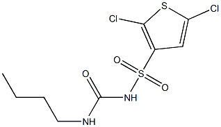 3-({[(butylamino)carbonyl]amino}sulfonyl)-2,5-dichlorothiophene Struktur