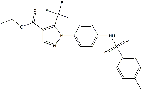 ethyl 1-(4-{[(4-methylphenyl)sulfonyl]amino}phenyl)-5-(trifluoromethyl)-1H-pyrazole-4-carboxylate Struktur