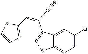 2-(5-chlorobenzo[b]thiophen-3-yl)-3-(2-thienyl)acrylonitrile Struktur