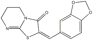 2-[(E)-1,3-benzodioxol-5-ylmethylidene]-6,7-dihydro-5H-[1,3]thiazolo[3,2-a]pyrimidin-3(2H)-one Struktur