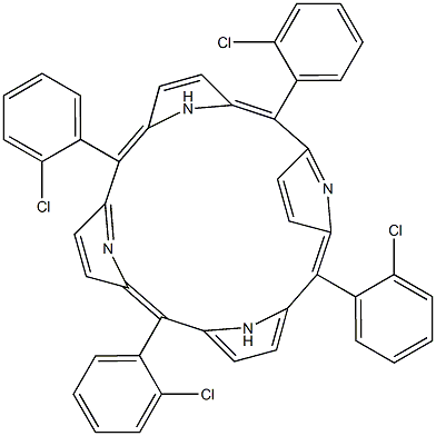 2,7,12,17-tetra(2-chlorophenyl)-21,22,23,24-tetraazapentacyclo[16.2.1.1~3,6~.1~8,11~.1~13,16~]tetracosa-1,3,5,7,9,11(23),12,14,16,18(21),19-undecaene Struktur