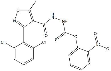 2-nitrophenyl 2-{[3-(2,6-dichlorophenyl)-5-methylisoxazol-4-yl]carbonyl}hydrazine-1-carbothioate Struktur