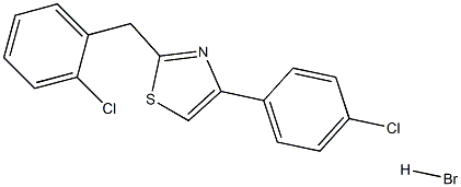 2-(2-chlorobenzyl)-4-(4-chlorophenyl)-1,3-thiazole hydrobromide Struktur