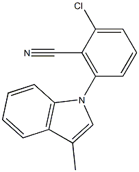 2-chloro-6-(3-methyl-1H-indol-1-yl)benzenecarbonitrile Struktur