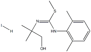 methyl N-(2-hydroxy-1,1-dimethylethyl)-(2,6-dimethylanilino)methanimidothioate hydroiodide Struktur