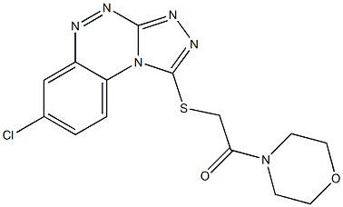 2-[(7-chlorobenzo[e][1,2,4]triazolo[3,4-c][1,2,4]triazin-1-yl)thio]-1-morpholinoethan-1-one Struktur