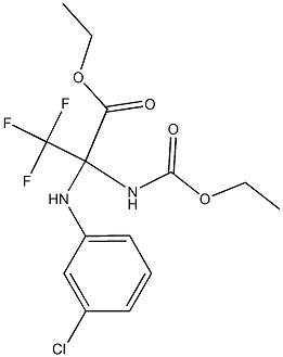 ethyl 2-(3-chloroanilino)-2-[(ethoxycarbonyl)amino]-3,3,3-trifluoropropanoate Struktur