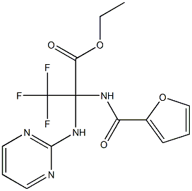 ethyl 3,3,3-trifluoro-2-[(2-furylcarbonyl)amino]-2-(pyrimidin-2-ylamino)propanoate Struktur