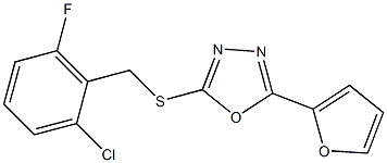 2-[(2-chloro-6-fluorobenzyl)thio]-5-(2-furyl)-1,3,4-oxadiazole Struktur