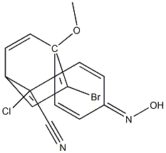 2-(5-bromo-2-chloro-4-hydroxyiminocyclohexa-2,5-dienyliden)-2-(4-methoxyphenyl)acetonitrile Struktur