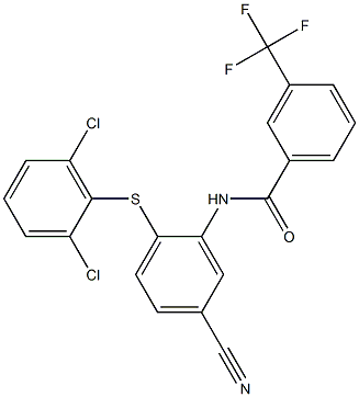 N-{5-cyano-2-[(2,6-dichlorophenyl)sulfanyl]phenyl}-3-(trifluoromethyl)benzenecarboxamide Struktur