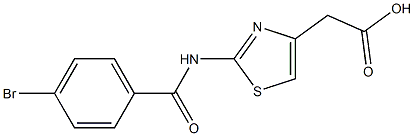 2-{2-[(4-bromobenzoyl)amino]-1,3-thiazol-4-yl}acetic acid Struktur