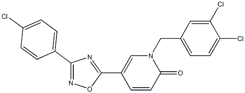 5-[3-(4-chlorophenyl)-1,2,4-oxadiazol-5-yl]-1-(3,4-dichlorobenzyl)-2(1H)-pyridinone Struktur