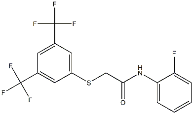 N1-(2-fluorophenyl)-2-{[3,5-di(trifluoromethyl)phenyl]thio}acetamide Struktur