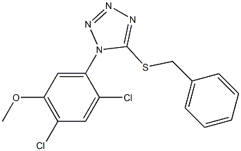 5-(benzylsulfanyl)-1-(2,4-dichloro-5-methoxyphenyl)-1H-1,2,3,4-tetraazole Struktur