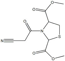 dimethyl 3-(2-cyanoacetyl)-1,3-thiazolane-2,4-dicarboxylate Struktur