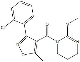 [3-(2-chlorophenyl)-5-methylisoxazol-4-yl][2-(methylthio)-1,4,5,6-tetrahydropyrimidin-1-yl]methanone Struktur