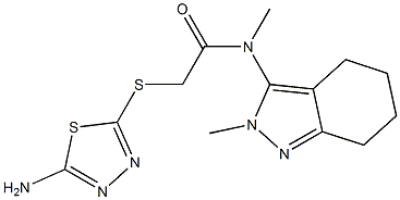 N1-methyl-N1-(2-methyl-4,5,6,7-tetrahydro-2H-indazol-3-yl)-2-[(5-amino-1,3,4-thiadiazol-2-yl)thio]acetamide Struktur