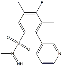 N1-imino(3-pyridyl)methyl-4-fluoro-3,5-dimethylbenzene-1-sulfonamide Struktur