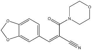 (Z)-3-(1,3-benzodioxol-5-yl)-2-(morpholinocarbonyl)-2-propenenitrile Struktur